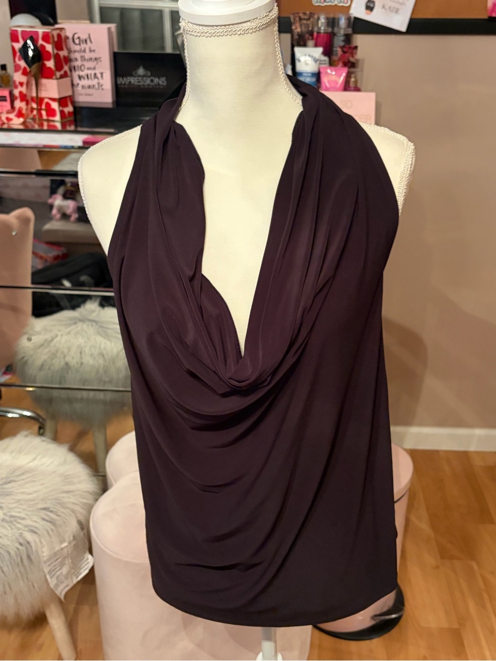 Express Black Draped Cowl Neck Racerback Tank Size M